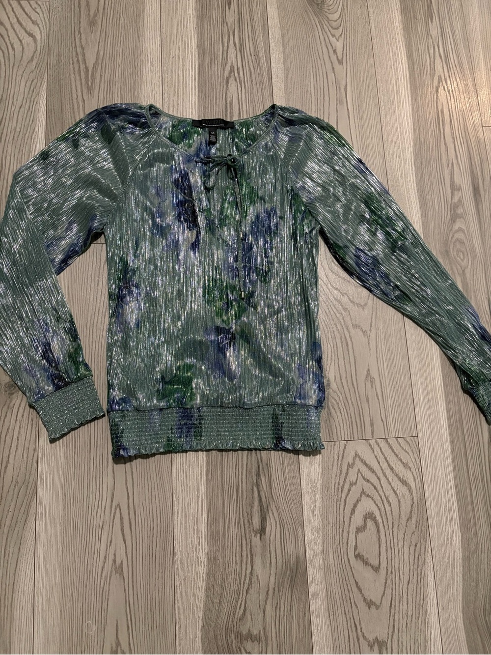 White House Black Market Metallic Printed Top Size XS